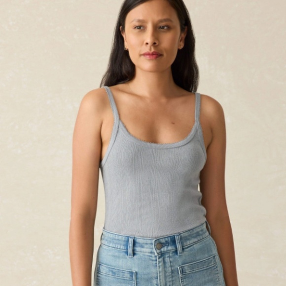 NWT Faherty Pacific Pointelle Tank - Tradewinds (grayish blue) size M or L - Picture 1 of 4